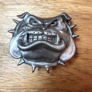 Vintage Mean British Bulldog Dawg Working Man Cowboy Truck Driver Belt Buckle